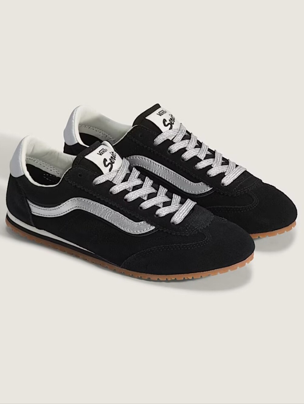 Vans Super Low pro Black with Silver Stripe Sneakers Nwt 7